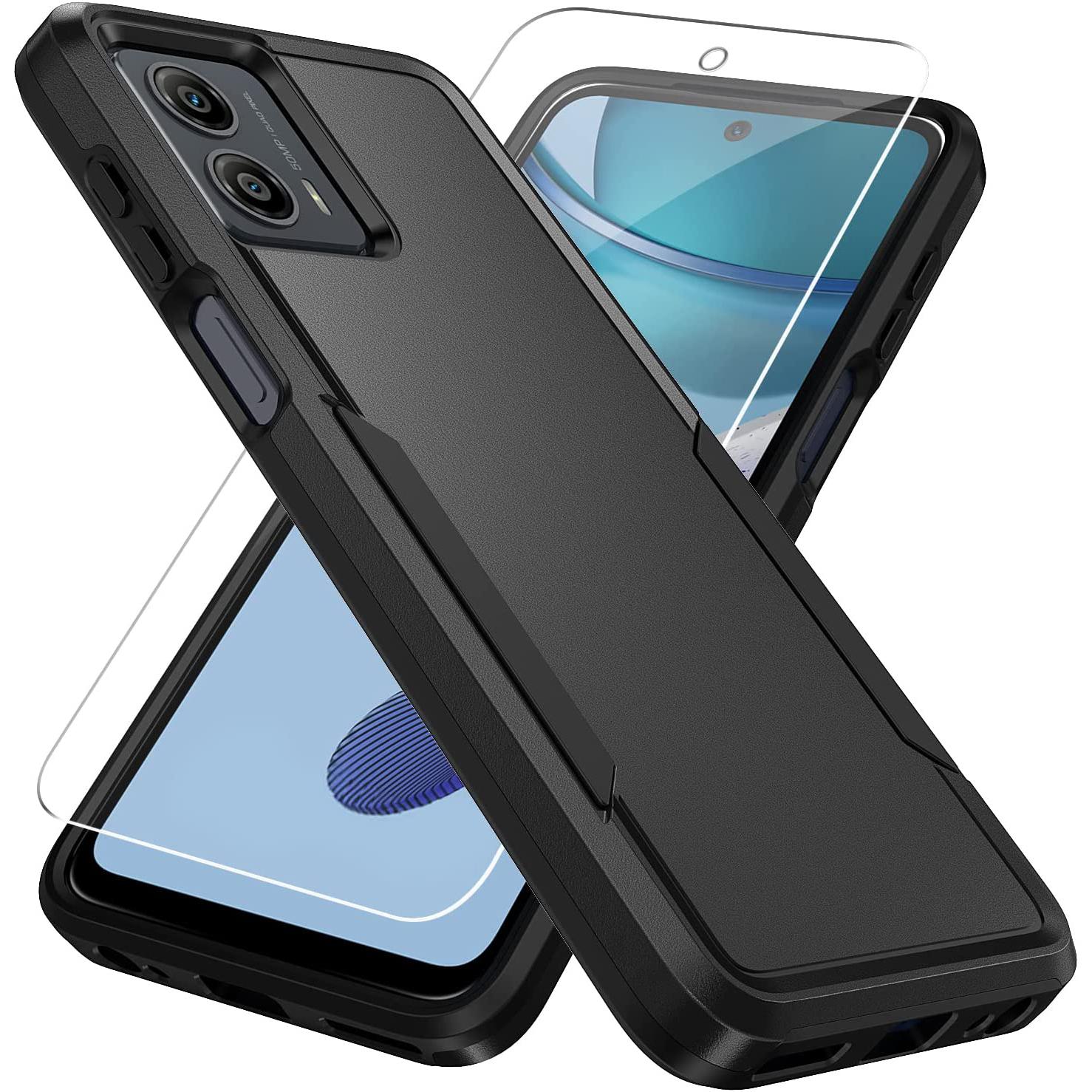 

For Moto G 5G Protective Case, Shockproof Hybrid Case Dual Layer Hard Cover for Moto G Power 5G With Screen Protector PC TPU&Case & Screen Protector