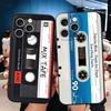 Vintage 90S Cassette Tape Pattern Soft Phone Case for iPhone 16 16E 17 Air 15 Pro Max 14 Plus 13 Mini 11 12 7 Black Cover Back S