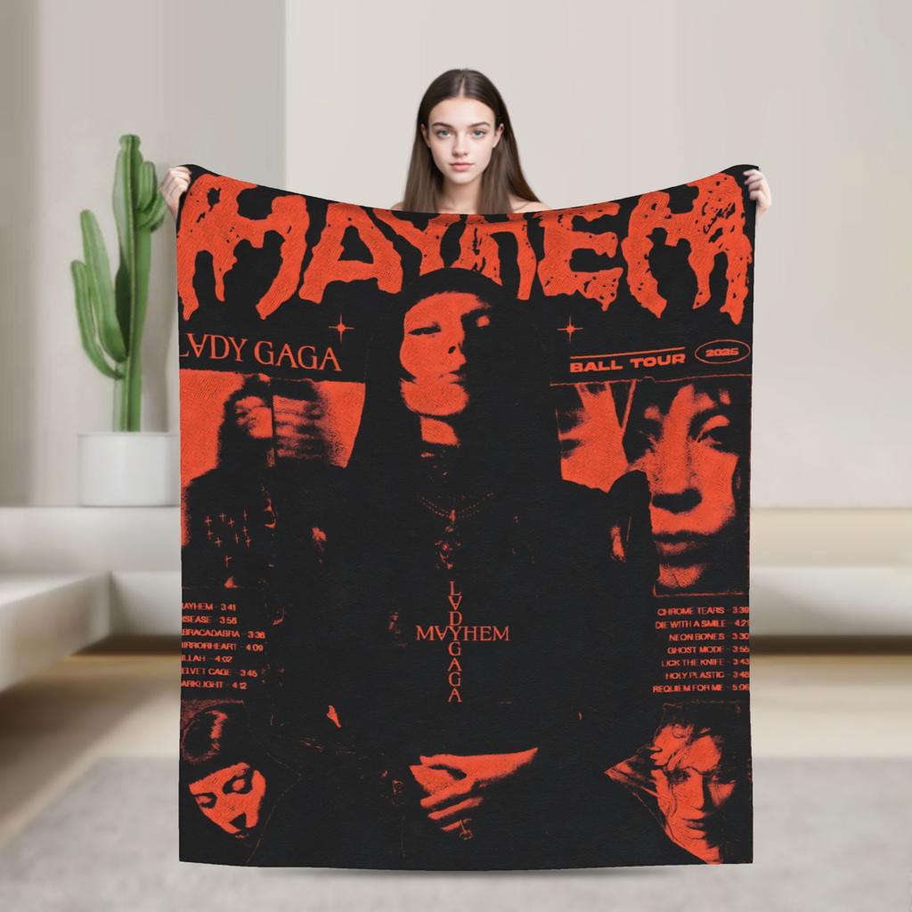 Lady Gaga Mayhem 2025 Album  Blanket  Super Soft Plush Bedding Throws For Couch Chair Travel Flannel Bedspread Bed Cover