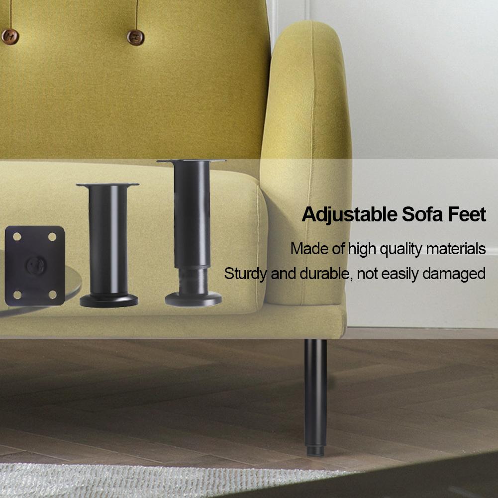 80-420mm Furniture Legs with Screws Height Adjustable Round Furniture Feet Anti-slip Floor Protectors for Table Sofa Bed Cabinet