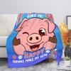 Cute Pig Pink Fleece Blanket Soft Warm Bedroom Throw Blanket On Bed Sofa Bedding Travel Sherpa Blankets for Adult Kids Quilt