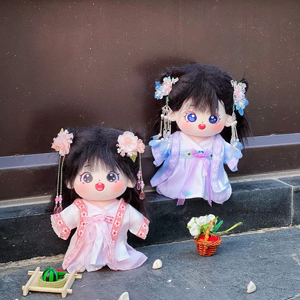 niannyyhouse 20cm Plush Toy with and Accessories Antique-Style Outfit, Jacket, Dress, Hairclip, (Pink)