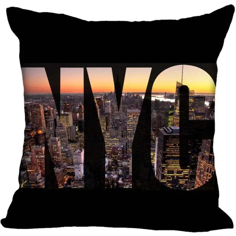 Individuelle New York City Quadratische Kissenhülle Individuelle Reißverschluss-Kissenbezughülle 45X45cm(Eine Seite)