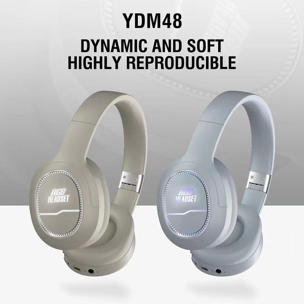 Luminous Bluetooth Wireless Headphones with Silicone Headband YDM48RGB, featuring Long Battery Life.