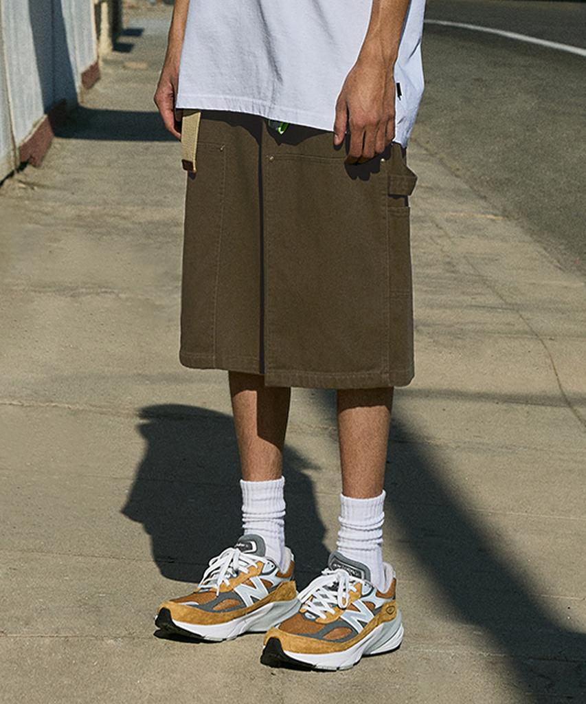 Peullukeu Double Knee Carpenter Bermuda Pants Khaki Fsp120