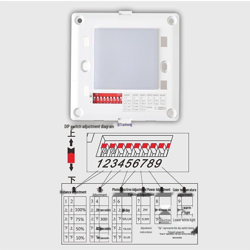 Adjustable 86 Type Recessed Radar Motion Sensor Stair and Aisle Light