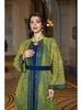 AB333 Elegant Middle Eastern Two-Piece Robe Set with Belt - Dubai Long Cardigan Dress