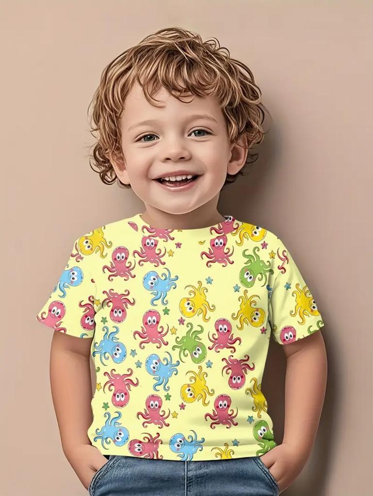 Funny Children's T-Shirts Dinosaur Pattern 3D Print Casual Cartoon Short Sleeved T-Shirts Outdoors Cute T-Shirts for Children