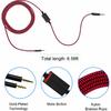 2.0M Replacement Audio Cable Compatible with Astro A40 A40TR Gaming Headset, Inline Mute Wire and No Volume Control Cord (Nylone Cord, Red/Black)