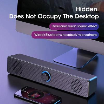 Bluetooth Počítačové Reproduktory Kabelový Surround Sound Bar Stereo Subwoofer Soundbar pro stolní Laptop PC Mini systém domácího kina