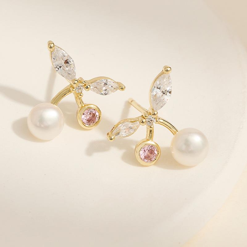 S925 Silver Pearl & Zirconia Tassel Stud Earrings - Elegant, Versatile, High-End Accessories