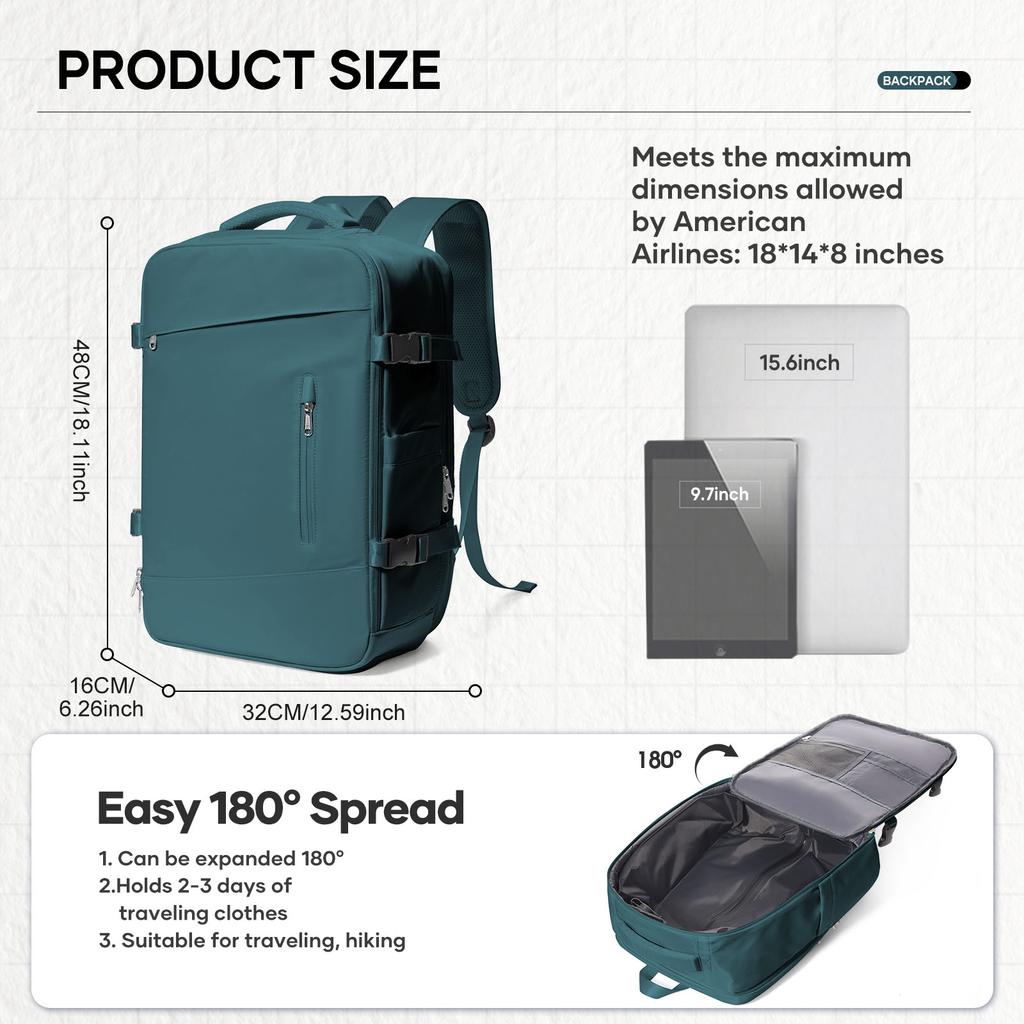 Vacuum Compression Backpack Large Capacity Travel Business Use, Cabin Carry On Backpack Durable Travel Backpack Hiking Daypacks