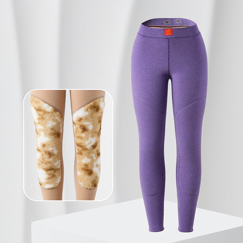 

Women s Plus Size Lambswool-Cotton Warm Pants with Wool Knee Support and Fleece Base Layer for Autumn/Winter 3XL [Recommended for 65-80 kg]