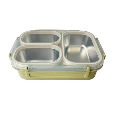 Lunch Box in Acciaio Inossidabile Ecologica Non Tossica Vassoio Diviso Capacità 25oz Scatola Bento Metallica Snack