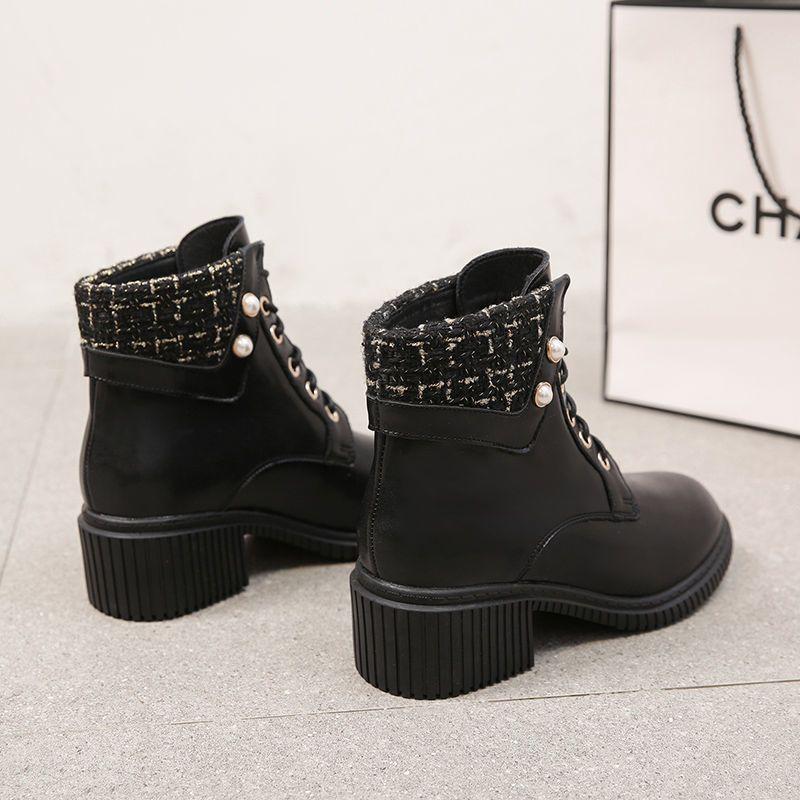 

Xiaoxiangfeng short boots women s autumn and winter 2025 new Korean version high-heeled women s boots versatile Martin boots thick and single boots 35