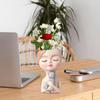 Boy and Puppy Succulent Pot Mold for DIY Concrete Flower Pots Resin Mold Pen Holder Resin Mold Desktop Decoration Home