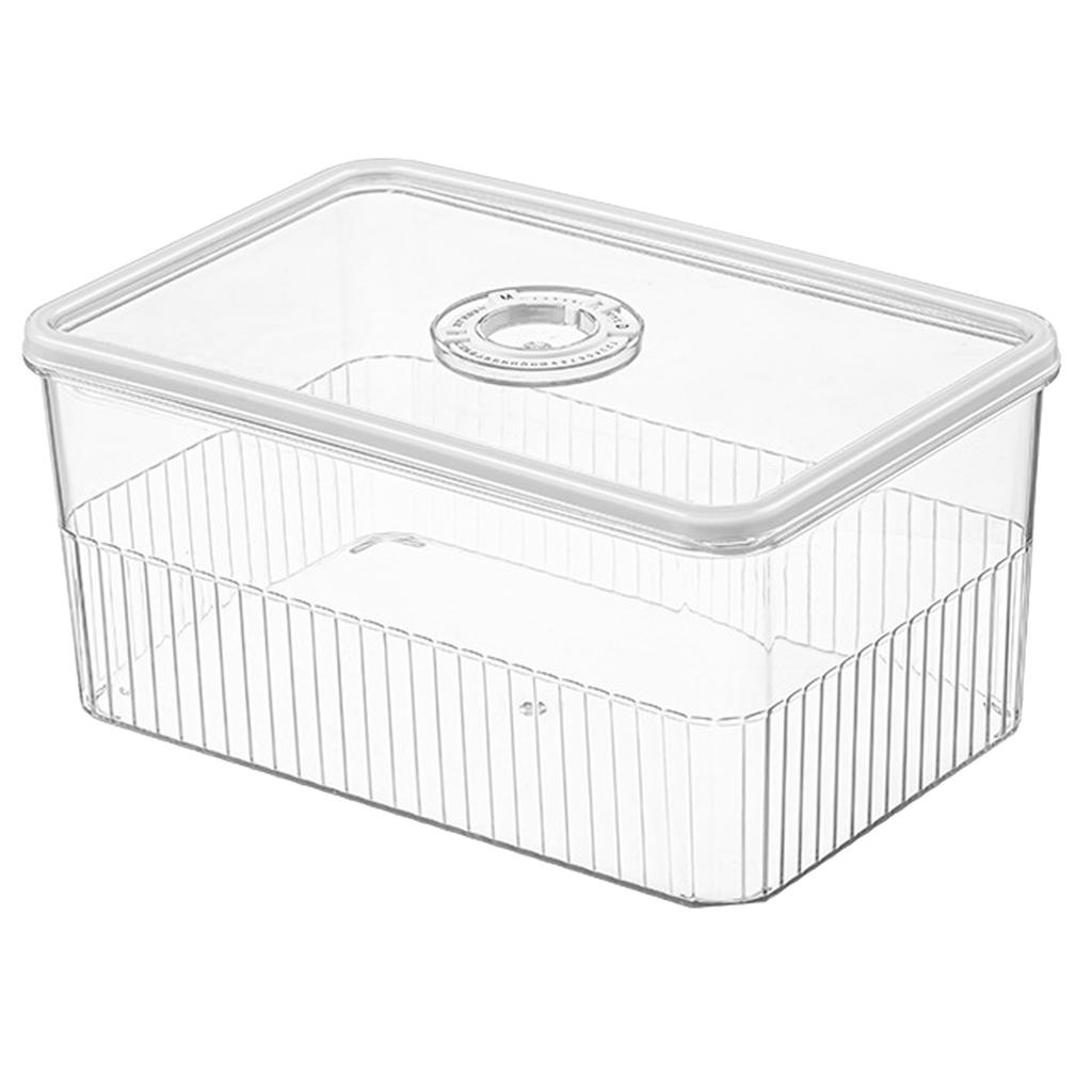 Refrigerator Storage Box with Lids Plastic Transparent Sealed Fridge Food Storage Containers for