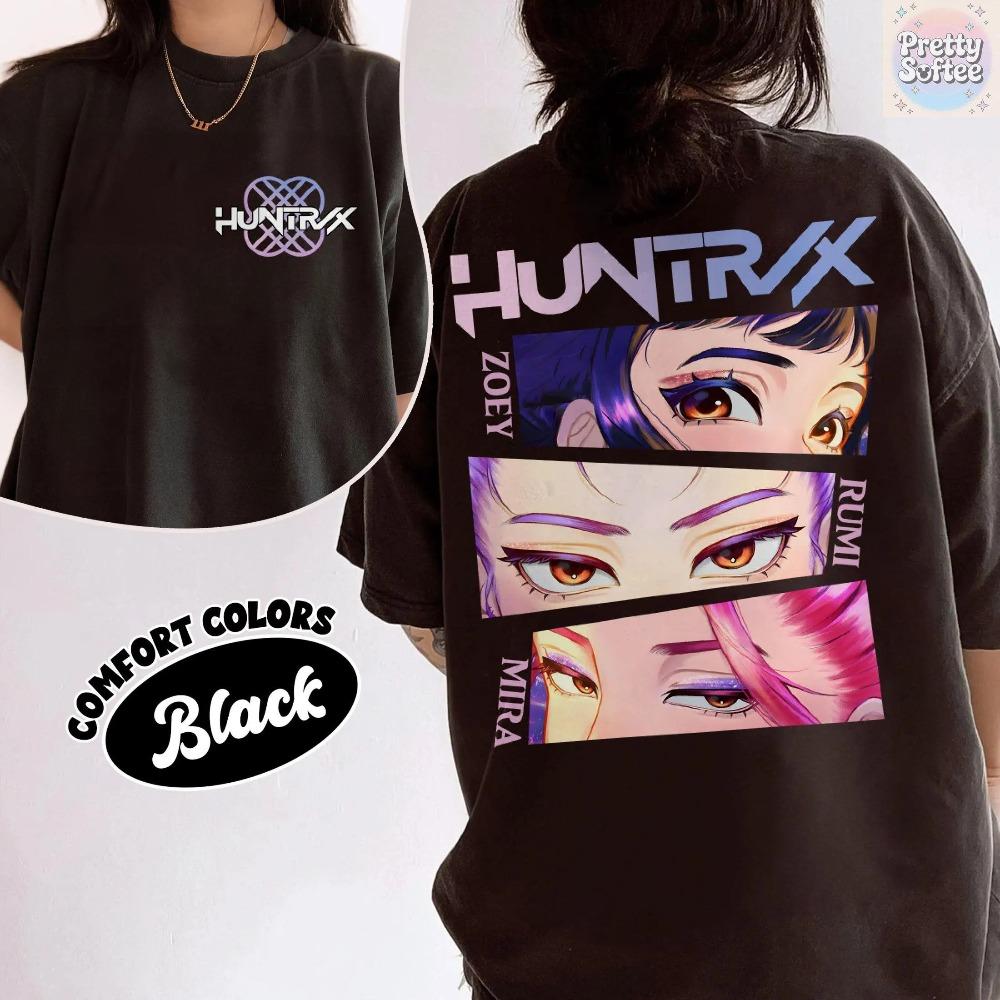 

Футболка Huntrix Футболка Demon Hunters Футболка Huntrix для девочек Футболка Mira Rumi Joey Мерч Demon Hunter Подарок для K-pop фаната Футболка по фильму XL