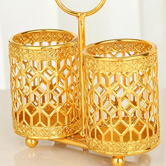 Chopsticks Holder Exquisite Space-saving Wrought Iron Hollow Design Utensil Caddy for Kitchen