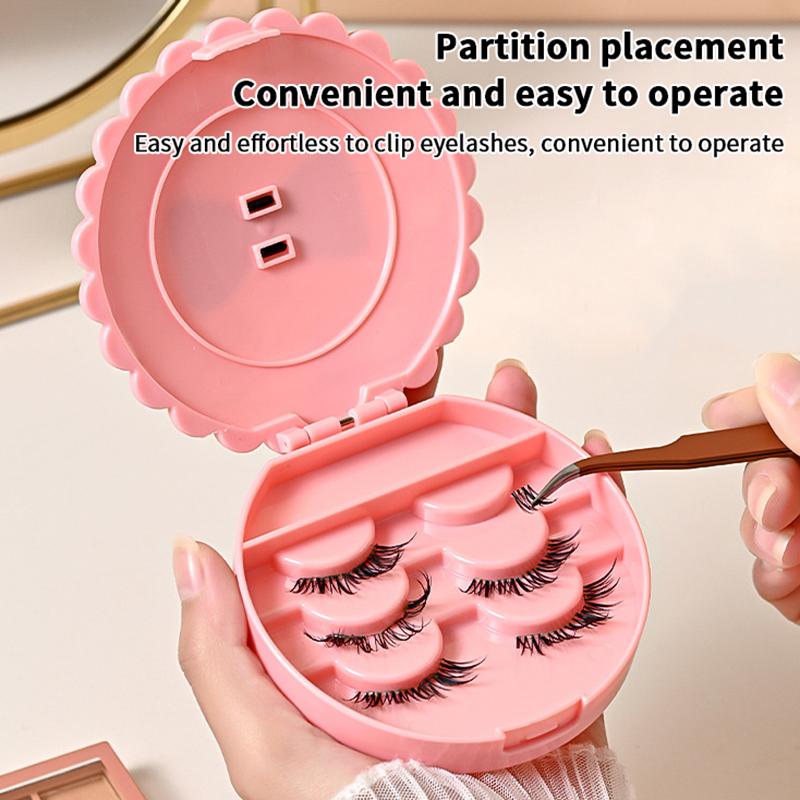 Mini Fashion Eco-Friendly False Eyelash Storage Box Flower Shape Abs Makeup Cosmetic Tool Portable Case Organizer