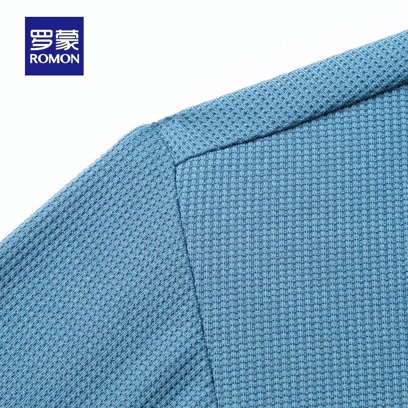 Romon Men's Waffle High-Elastic Ice Silk Short Sleeve T-Shirt