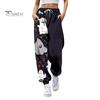 Women Sweatpants Elastic High Waist Adjustable Drawstring Joggers Pants Halloween Pumpkin Print Fitness Pants