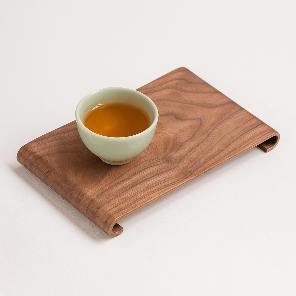 Vintage Walnut Tea Tray Black Walnut Coffee Table Tray Simple Desktop Display Rack  Hotel