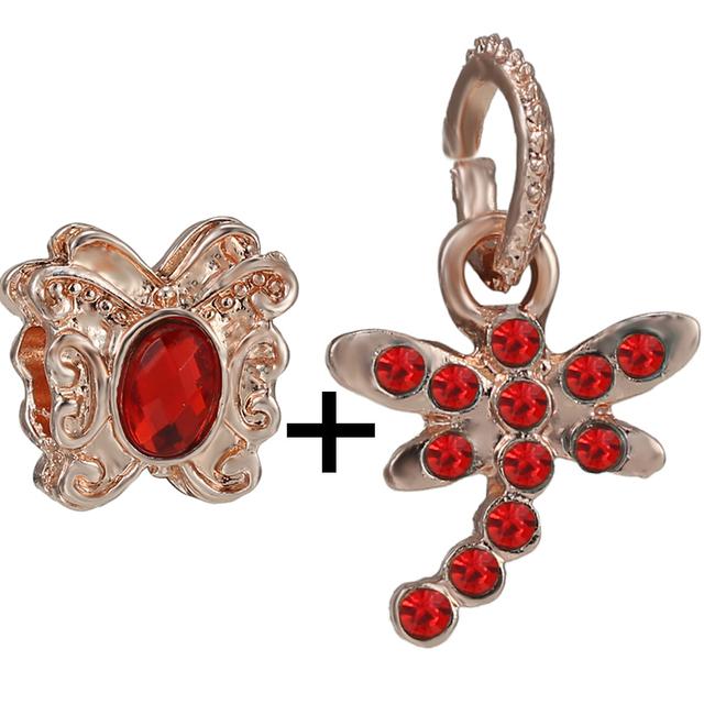 2pcs /Lot New Trend Crown Feather Zircon Hollow Leaves Beads Fit Original Brand Charms Silver Color Bracelets Women Diy Jewelry