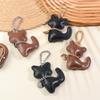 Pu Leather Cat Keychain Cute Animal Keyring Women Bag Charm Handbag Hanging Pendant Decoration Girl Gifts