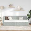 Corner Bed Frame Light Grey 80 X 200 Cm Velvet