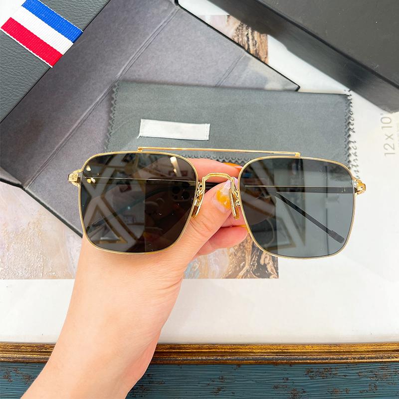 

Thom Brand Design солнцезащитные очки Classic Square Alloy UV Protection TBS120 Мужские женские солнцезащитные очки с коробчатыми очками