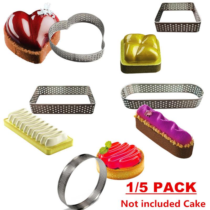 1PCS Mini Mousse Cake Ring Stainless Steel Perforated Mold DIY Egg Tart