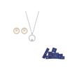 Swarovski Constella Rhodium Plated NecklaceStud Earrings Set Womens Multicolor
