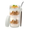 Einmachglasbehälter für Overnight Oats mit Deckel und Löffel Wiederverwendbarer Glasbecher für den Heimgebrauch