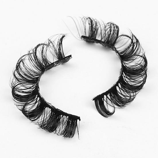 Yousheng 10 Pairs False Eyelashes No Residue D-Shaped 3D Effect Lady Handmade Extensions Artificial Eyelash for Beauty