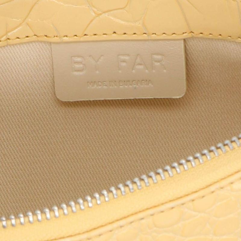By Far Rachel Series Crocodile Pattern Underarm Bag Leather Handbag Shoulder Bag Women handbags Goose-Yellow 21CRRCLSWHTDMED-WHT