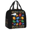 Custom Brick Builder Blocks Master Builder Insulated Lunch Tote Bag for Women Resuable Cooler Thermal Food Lunch Box Children