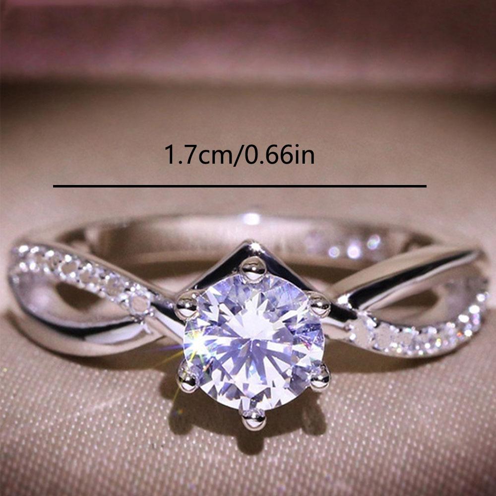 V Chevron Solitaire Ring CopperCZ Paved Promise Engagement Ring for Women Wedding Jewelry