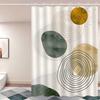 1Pc Abstract Minimalist Geometric Pattern Shower Curtain, Polyester Fabric, Machine Washable, Suitable For Bathroom Dcor.