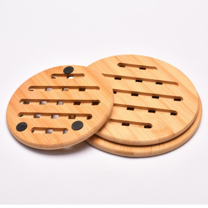 1 Pc Bamboo Kitchen Heat Insulation Pads Square Shape Natural Bamboo Mat for Hot Dishes/Pot/Bowl/Teapot/Hot Pot Holders