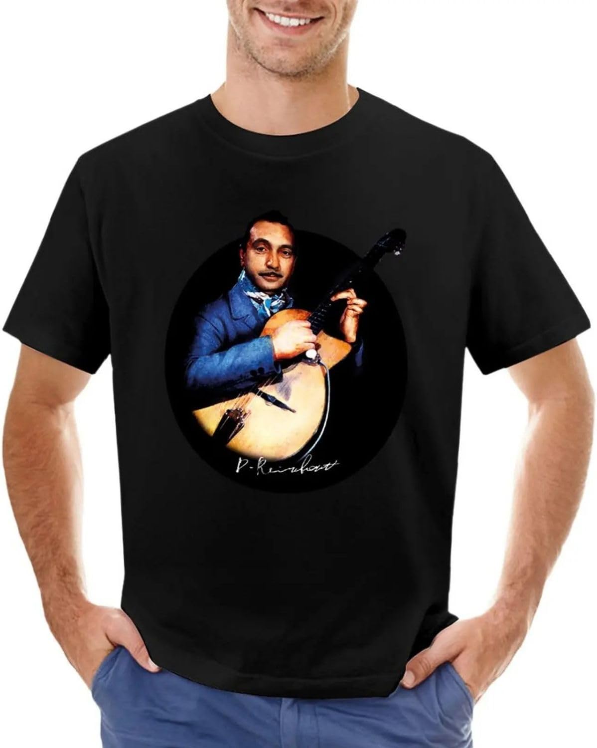 Django Reinhardt Jazz T Shirt Anime t Shirt Tshirts for Men XS чёрный