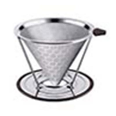 Filtro de café doméstico de aço inoxidável, reutilizável, gotejador, filtro antiderrapante