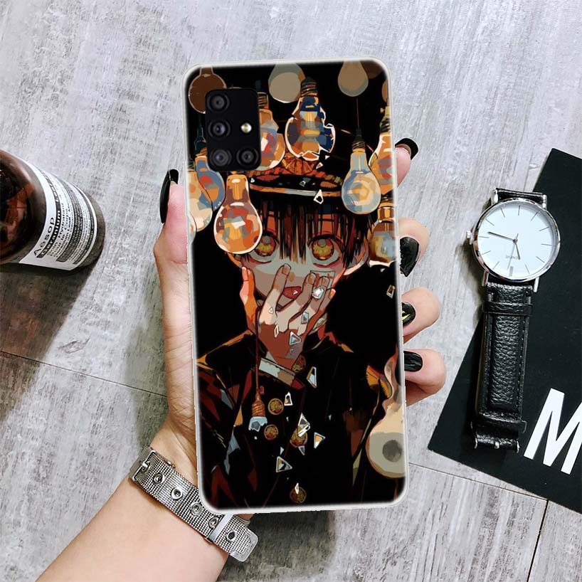 Capa de celular anime Hanako Kun com estampa de vaso sanitário para Samsung Galaxy A12 A22 A32 A42 A52 A72 A51 A71 5G A41 A31 A21 A02S M12 M21 M31 M30S