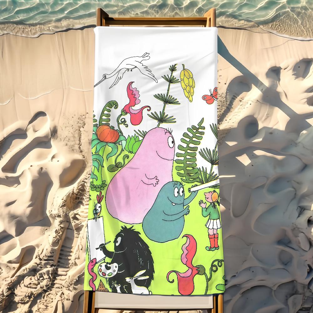 Cartooon Barbapapa Towel Beach Towel Travel Lightweight Skin Friendly for Pool Beach Camping Cruise Summer