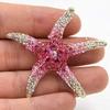 Korean Marine Life Brooch: Starfish & Shell Pin with Metal, Diamond, & Pearl Accents