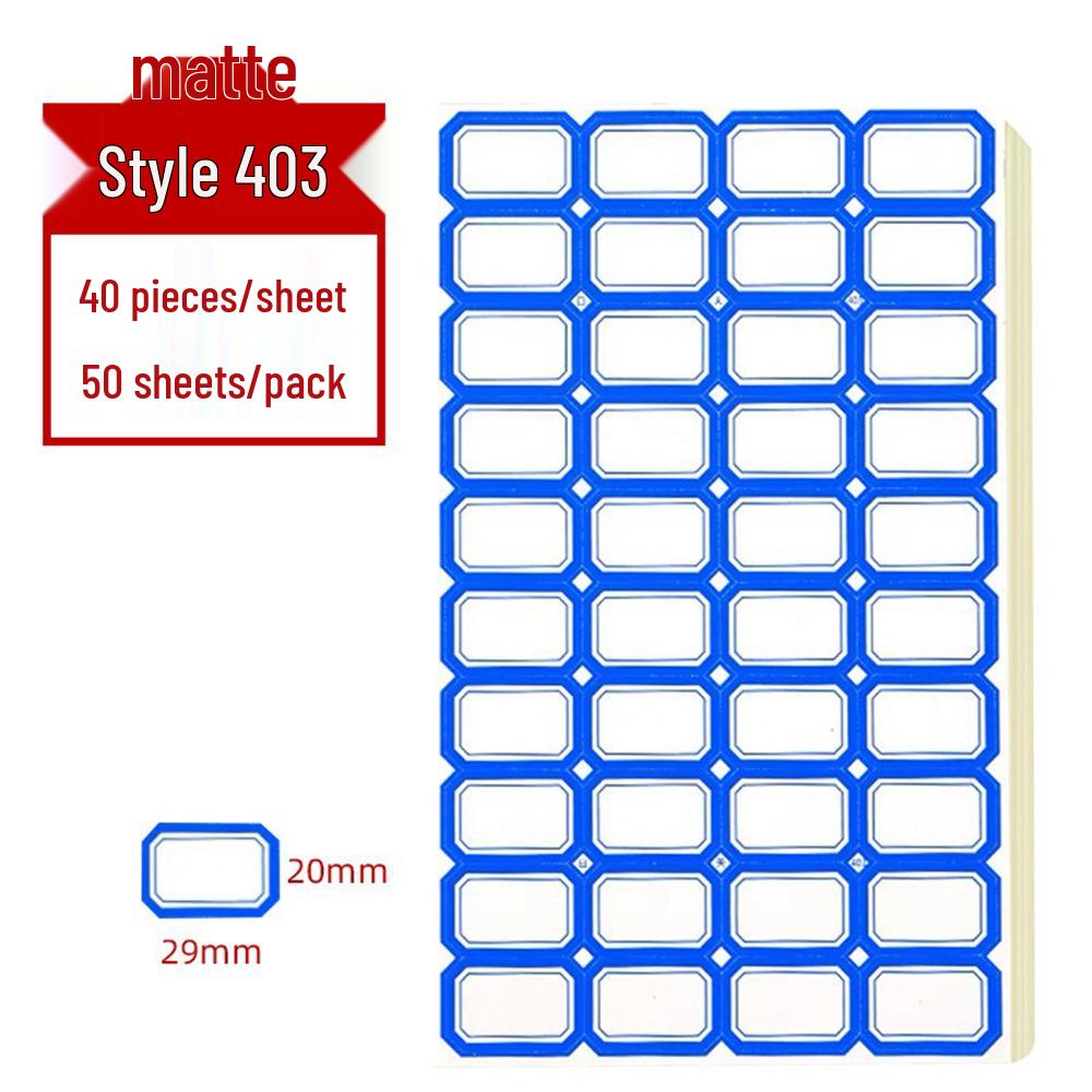 Self-Adhesive Label Paper - 68 Sheets for Handwritten Name and Classification Stickers