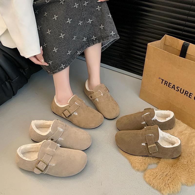 Mode Damenstiefel Herbst Winter Lässig Warm Damenschuhe Flache Weiche Slipper Mode Komfort Warm Plüsch Slip-on Baumwollstiefel Stiefel Damen