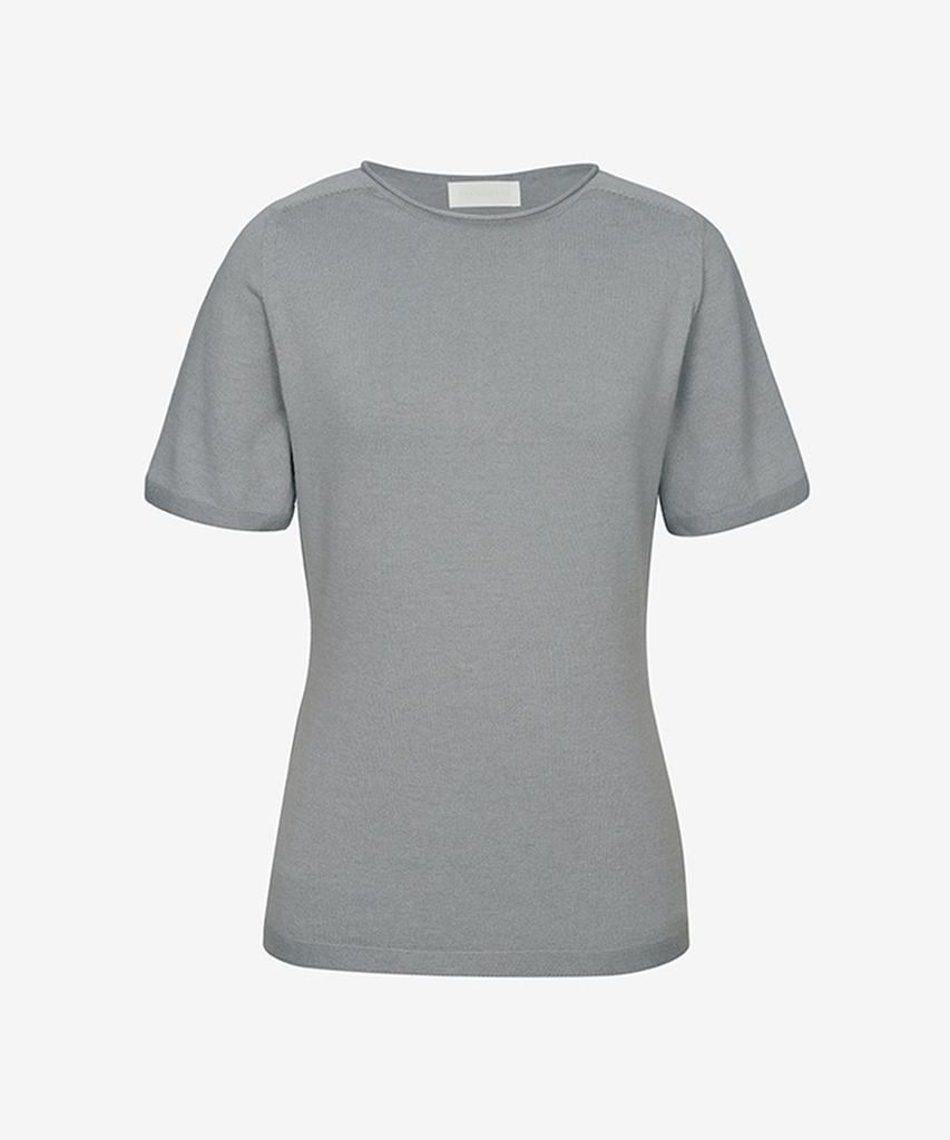 Sekeonseukin Cotton Silk Rolled Neck Short Sleeve Pullover