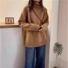 Autumn and Winter New Turtleneck Sweater Women's Loose Thick Curling Heap Collar Lazy Soft Waxy Knitted Sweater Top