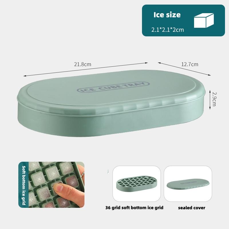 Press-type Ice Cube Mold Silicone Soft Bottom Large Capacity Ice Storage Box One Click Demolding DIY Stackable Covered Ice Maker